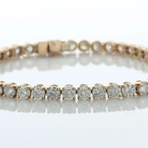 18ct Rose Gold Tennis Diamond Bracelet 10.01 Carats