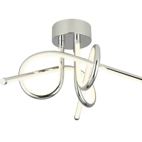 (204/R8) 11x Mixed Ceiling / Desk Lamps Chrome. To Include 5 Light Flower Flush LED. 2x Esk Twist L