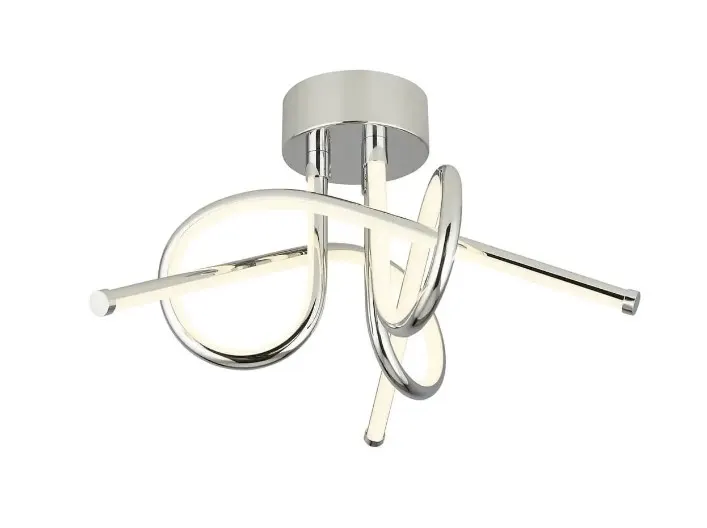 (204/R8) 11x Mixed Ceiling / Desk Lamps Chrome. To Include 5 Light Flower Flush LED. 2x Esk Twist L