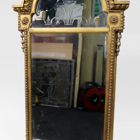 Regency Giltwood Pier Glass – Intaglio Cut Mirror Plate, c.1815