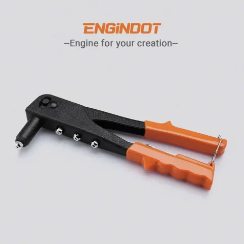 ENGiNDOT 10" Manual Pop Rivet Gun Kit – 4 Interchangeable Heads with 40 Rivets