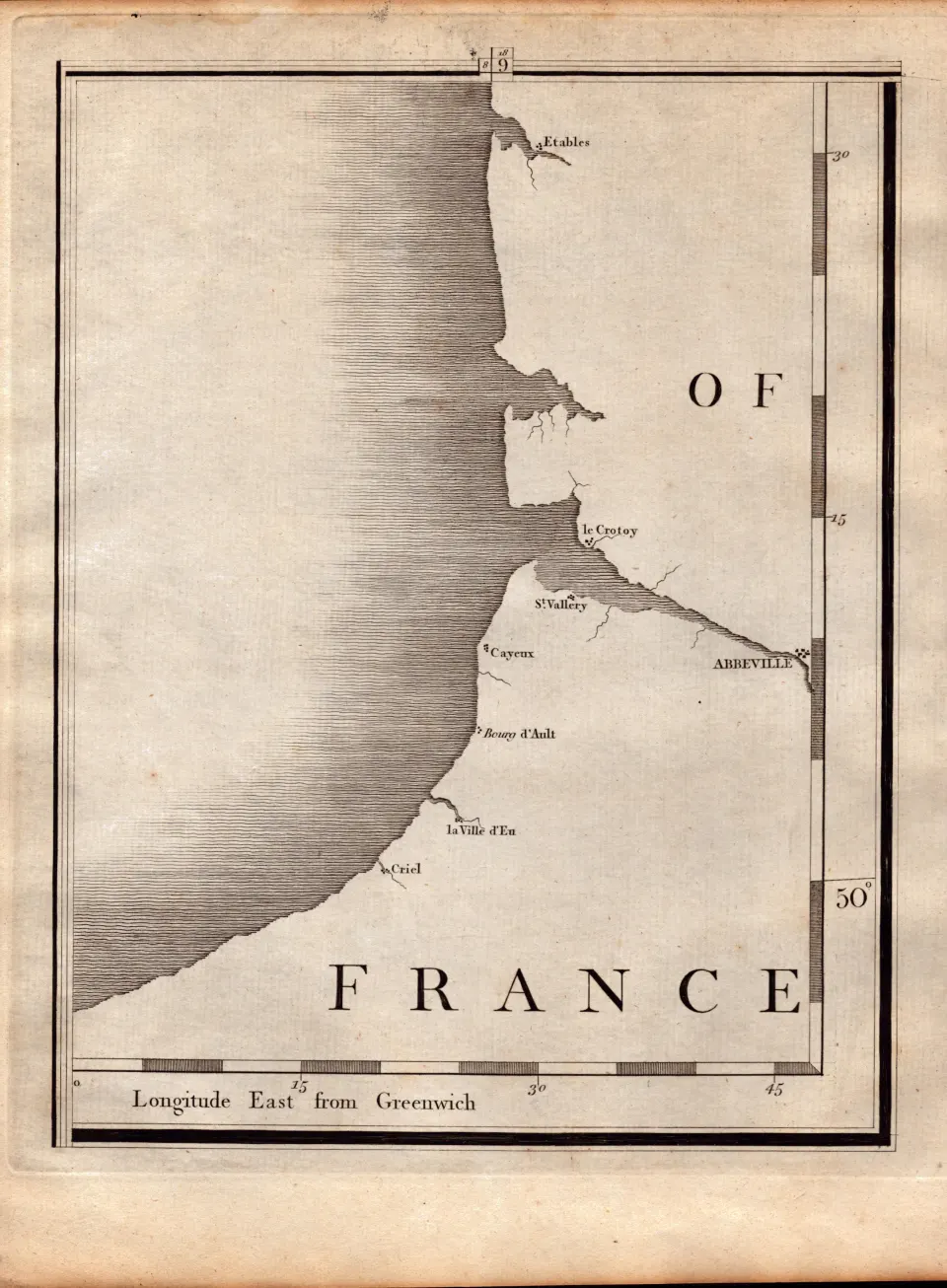 Northern France Coastline John Cary's Antique George III 1794  230 Years-Old Map.