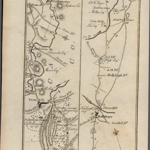 Taylor & Skinner 1777 Ireland Map Monaghan Middletown Cootehill Cavan Clones.