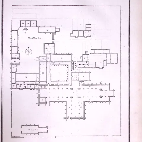 Chester St Werburgh Monastery Antique 216-Year-Old Copperplate Print -1-TR.