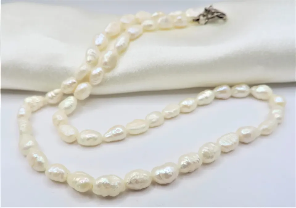  Cultured Pearl Necklace Silver Clasp With Gift Pouch