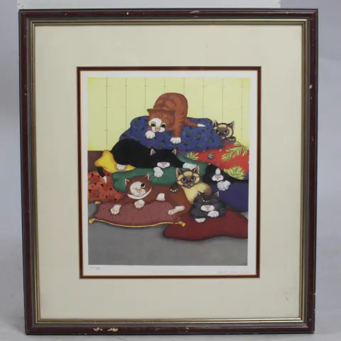 "Kittens & Cushions" Linda Jane Smith Limited Edition Print