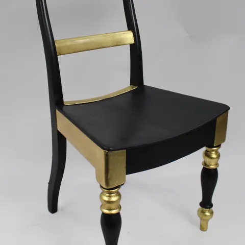 Painted Black & Gilt Desk Occasional Chair