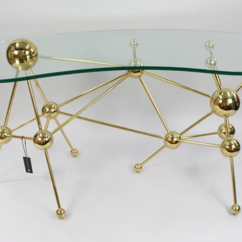 Eichholtz Kidney Shaped Glass Topped Atomic Design Table