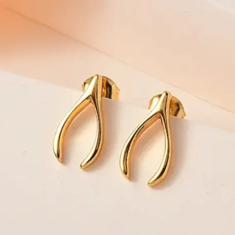 New! 18K Vermeil Yellow Gold Sterling Silver Solitaire Stud Earrings