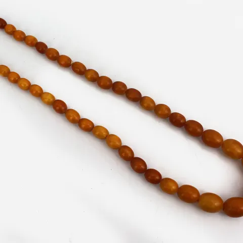Antique Butterscotch Amber Bead Necklace