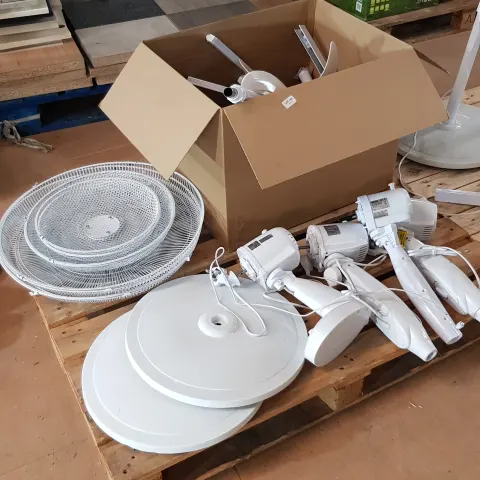 (183/Mez/P) Contents Of Pallet – Mixed Arlec Fan Parts White. To Include Fan Blades, Blade Cover, D