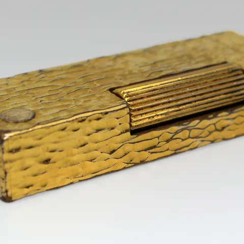 Dunhill Swiss-Made Gold-Plated “Bark” Finish Lighter, c.1965