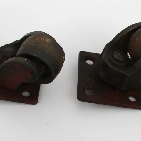 Set of 4 Antique Metal Casters Wheels
