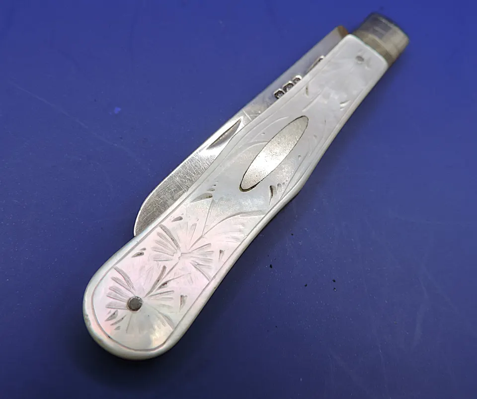 Victorian Silver and Mother of Pearl Fruit Knife 1900
