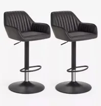 John Lewis Brooks Gas Lift Adjustable Bar Chairs, Set of 2, Grey  - Goods are faulty Faulty extensio