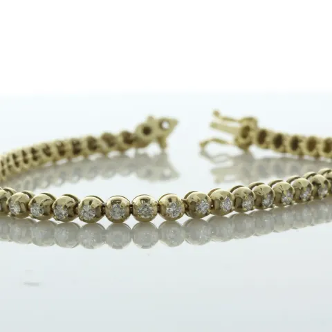 18ct Yellow Gold Tennis Diamond Bracelet 1.86 Carats