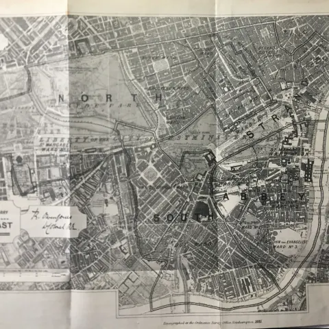 Antique 139 Years-Old Scarce Map Westminster London 1885 Boundary Changes.