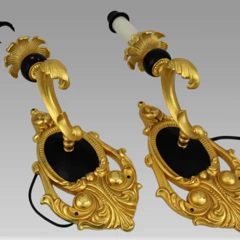 Pair of Gilt Metal Decorative Wall Lights