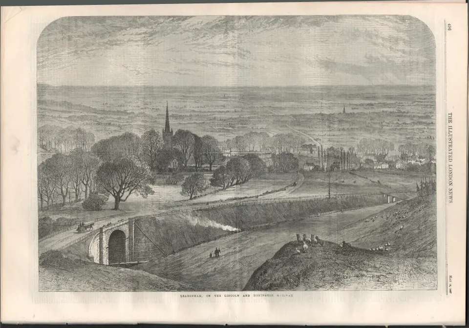 1867  Antique  The Opening of the Lincoln and Honington Railway.