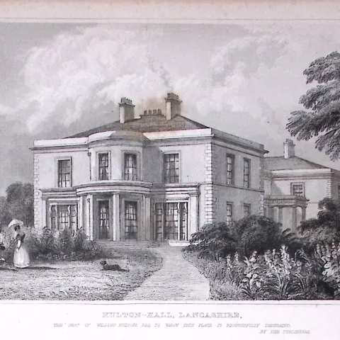 Bolton Hulton Hall Antique 195 Years-Old Steel-Engraving-5