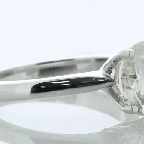 18ct White Gold Single Stone Prong Set Diamond Ring 2.67 Carats