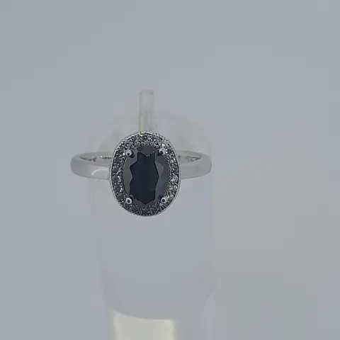 Silver dress ring set with cz stones