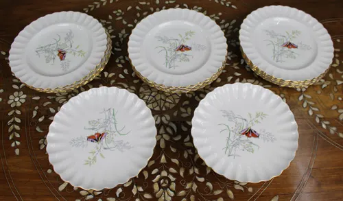 14 Piece Spode Butterfly Pattern Dessert Service 1954