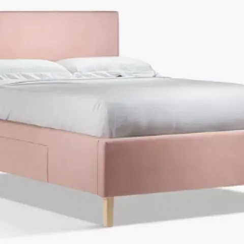 John Lewis
Emily 2 Drawer Storage Upholstered Bed Frame, Double, Aquaclean Velvet Rose  - Grading In