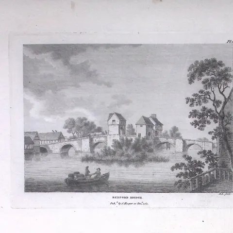 Bedford Bridge Francis Grose Rare 240 Years-Old Copper Engraving-21