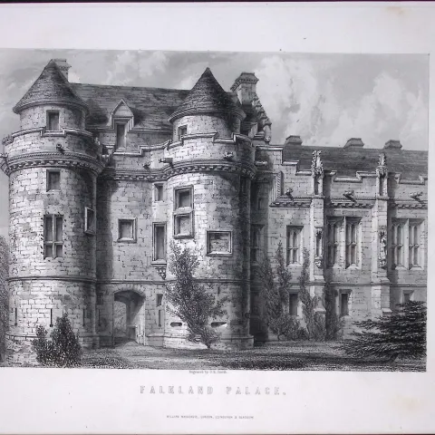 Falkland Palace Fife Scotland Victorian Antique 152 Years-Old Engraving -7