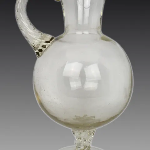 Late 19th Century Italian Hand-Blown Glass Footed Ewer