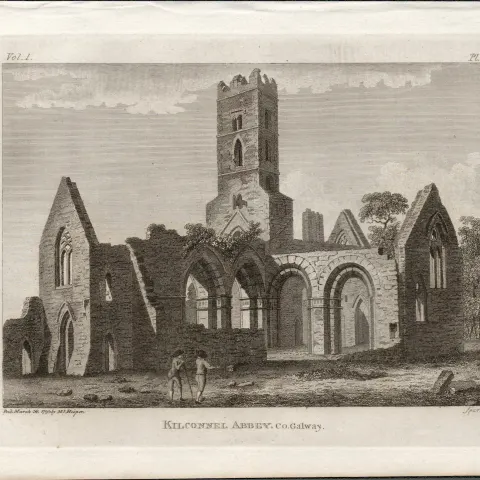 Kilconnel Abbey Co Galway Rare 1791 Francis Grose Antique Print.