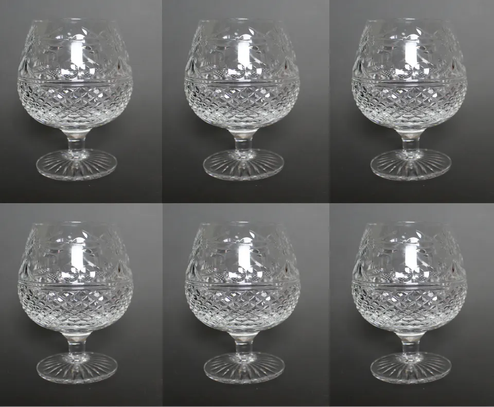 Set of 6 Stuart Beaconsfield Cut Brandy Glasses