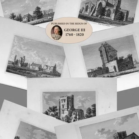 Job Lot Oxfordshire Francis Grose Antique 230+ Years Old Copper Engravings.