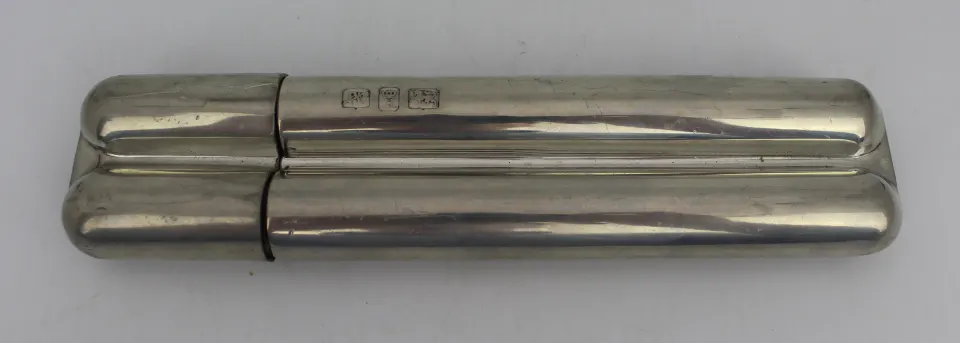 Vintage Silver Plated Cigar Hip Flask
