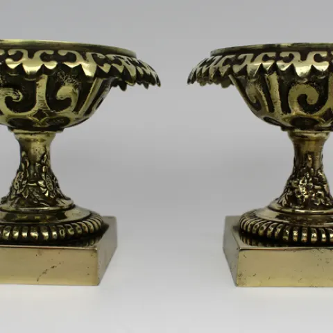 Pair of Small Antique Bronze Grand Tour Urns