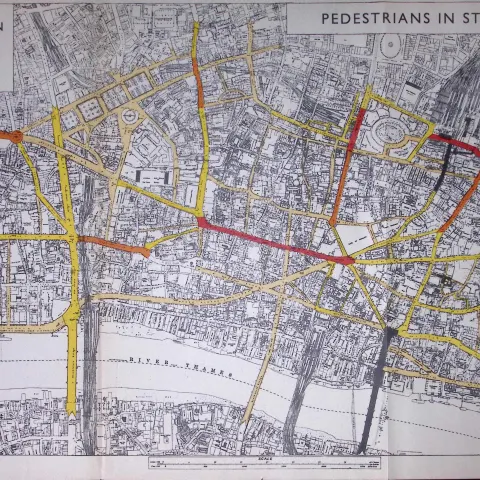 City of London Pedestrians in The Street 1939-1944 Coloured Detailed Map-9