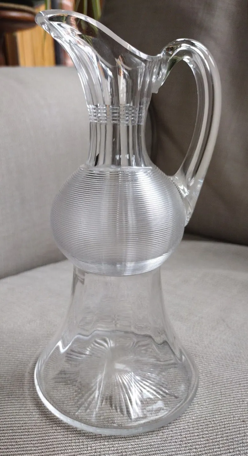 Fine Edwardian Crystal Brandy Carafe with Match Strike Body