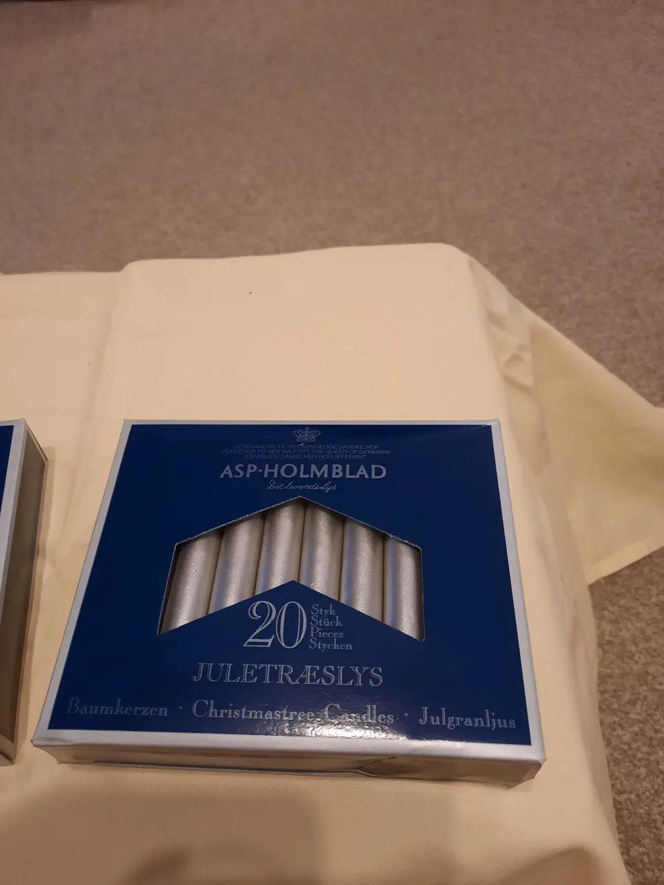 6 boxes of 10 silver candles small
