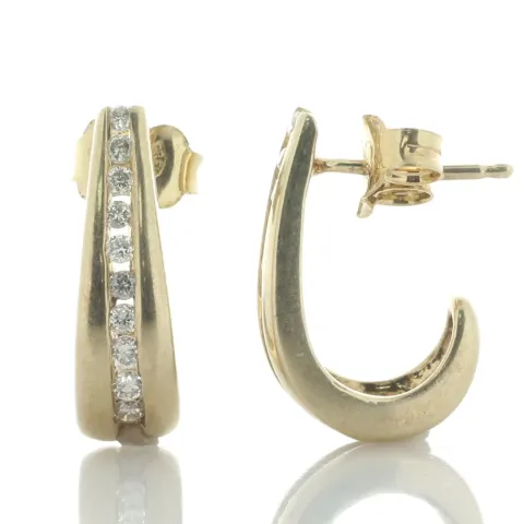 9ct Yellow Gold Open Hoop Diamond Earring 0.30 Carats