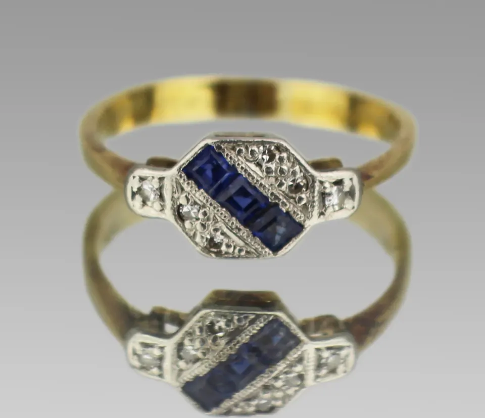 Sapphire & Diamond Gold Ring