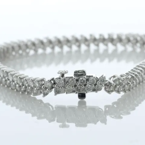 10ct White Gold Diamond Tennis Style Bracelet 5.00 Carats