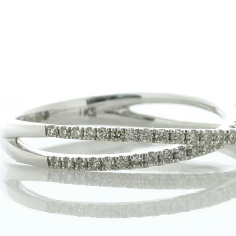 14ct White Gold 'X' Crossover Diamond Ring 0.33 Carats