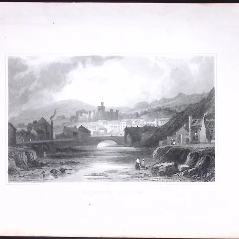 Wales-Merthyr Tydvil Town Antique 166-Year-Old  Steel Engraving-6