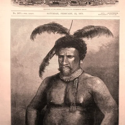 Cetewayo, The Zulu King An Original Antique 1879 Wood Engraving.