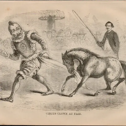 London Circus Clown Rare Antique 1864 Henry Mayhew Print.