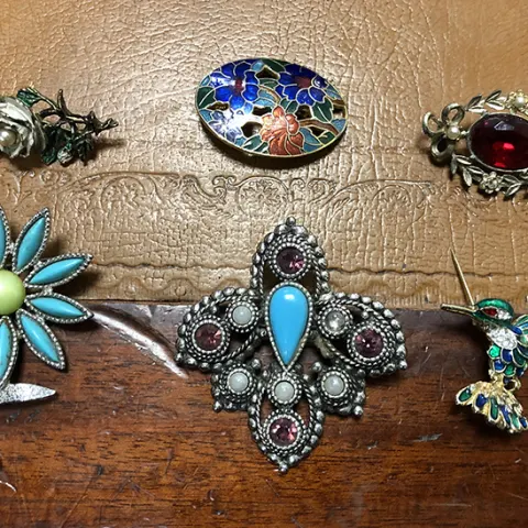 Collection of 6 Brooches