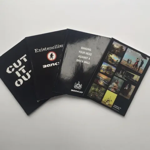 BANKSY(b.1974-) 3 Self Published Books 1st Edition 2001 to 04 & Banksy's CRUDE OILs POSTCARD SET