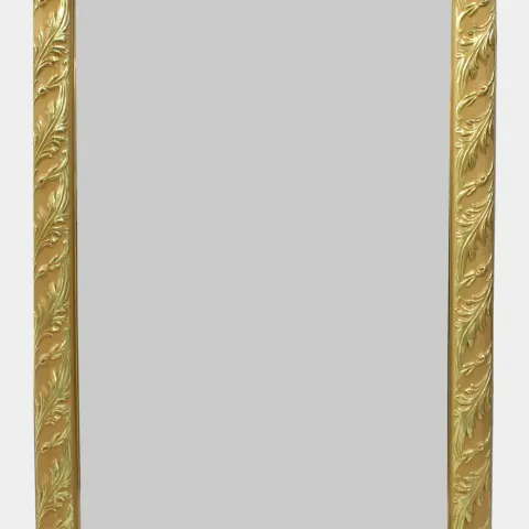 Gilt Leaf Framed Bevelled Glass Wall Mirror 52 x 75 cm