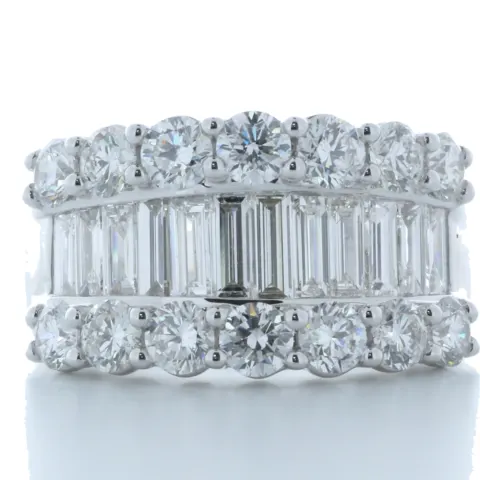 18ct White Gold Channel Set Semi Eternity Diamond Ring 2.97